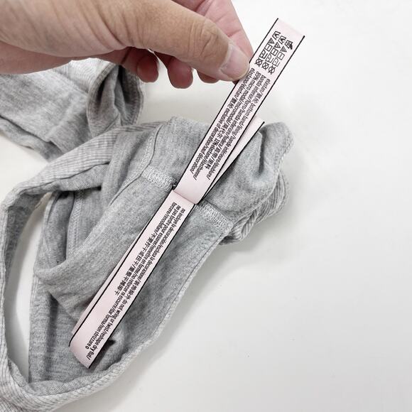 Victorias Secret XSmall Light Heather Gray Ribbed Plunge Bralette Comfort Lounge - Picture 8 of 9